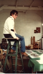 Ian in his studio at Duddo in Northumberland  21 Aug 1982